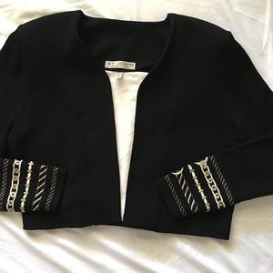 St John black with gold embroidery Santana jacket